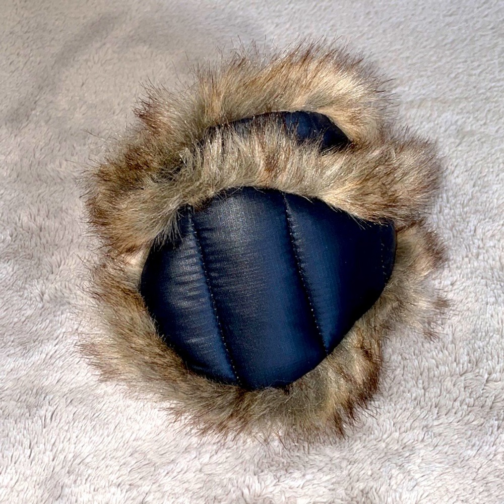 180s Faux Fur And Leather Ear Muffs